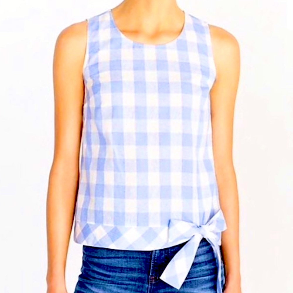 J. Crew linen blend gingham top